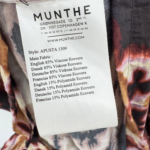 Munthe Wrap Dress Apusta V-neckline Short Sleeve Wrap Midi Dress Size 36 Tye Dye - Picture 7 of 8